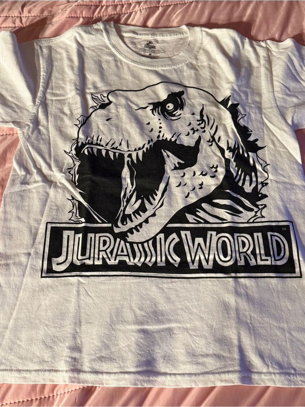 Jurassic World Dino Graphic T shirt white with black design